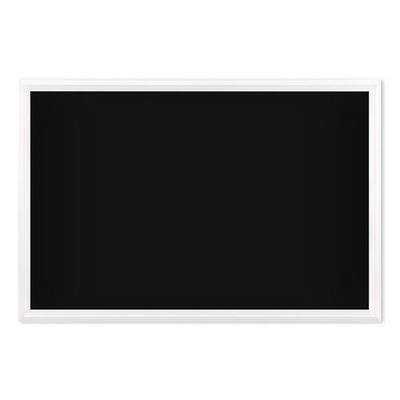 Magnetic Chalkboard With Decor Frame, 30 X 20, Black Surface/white Frame