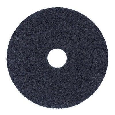 High Performance Stripping Floor Pads, 19" Diameter, Black, 5/carton