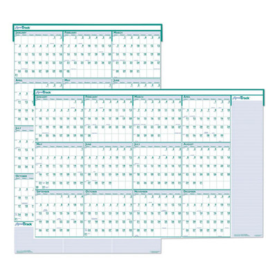 Express Track Recycled Reversible/erasable Yearly Wall Calendar, 24 X 37, White/teal Sheets, 12-month (jan To Dec): 2022 Express Track Recycled Reversible/erasable Yearly Wall Calendar, 24 X 37, White/teal Sheets, 12-month (jan To Dec): 2022