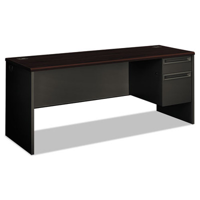 38000 Series Right Pedestal Credenza, 72w X 24d X 29.5h, Mahogany/charcoal 38000 Series Right Pedestal Credenza, 72w X 24d X 29.5h, Mahogany/charcoal