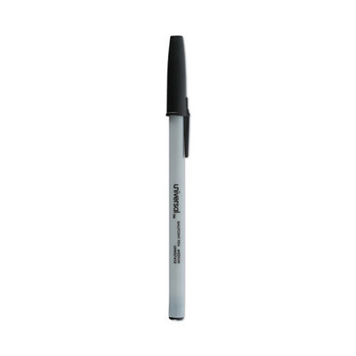 Ballpoint Pen, Stick, Medium 1 Mm, Black Ink, Gray Barrel, Dozen