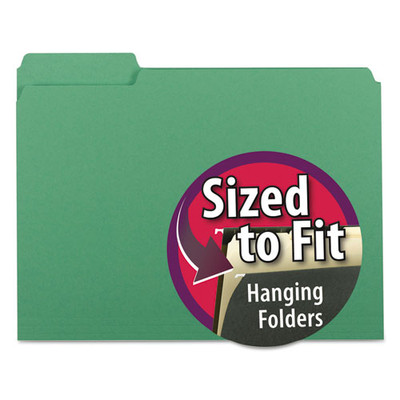 Interior File Folders, 1/3-cut Tabs: Assorted, Letter Size, 0.75" Expansion, Green, 100/box Interior File Folders, 1/3-cut Tabs: Assorted, Letter Size, 0.75" Expansion, Green, 100/box