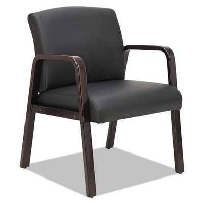 Alera Reception Lounge Wl Series Guest Chair, 24.21" X 24.8" X 32.67", Black Seat/back, Espresso Base Alera Reception Lounge Wl Series Guest Chair, 24.21" X 24.8" X 32.67", Black Seat/back, Espresso Base