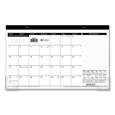 Compact Desk Pad, 18 X 11, White Sheets, Black Binding, Clear Corners, 12-month (jan To Dec): 2022 Compact Desk Pad, 18 X 11, White Sheets, Black Binding, Clear Corners, 12-month (jan To Dec): 2022