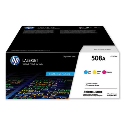 Hp 508a, (cf360a-m) 3-pack Cyan/magenta/yellow Original Laserjet Toner Cartridges