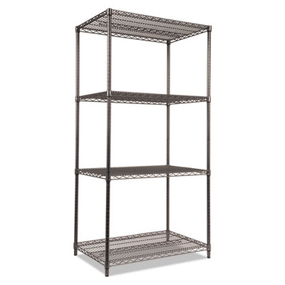 Wire Shelving Starter Kit, Four-shelf, 36w X 24d X 72h, Black Anthracite Wire Shelving Starter Kit, Four-shelf, 36w X 24d X 72h, Black Anthracite