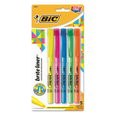Brite Liner Highlighter, Assorted Ink Colors, Chisel Tip, Assorted Barrel Colors, 5/set Brite Liner Highlighter, Assorted Ink Colors, Chisel Tip, Assorted Barrel Colors, 5/set