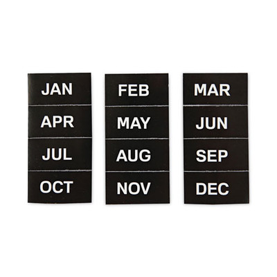 Interchangeable Magnetic Board Accessories, Months Of Year, Black/white, 2" X 1"
