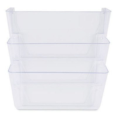 Wall Files, 3 Sections, Letter Size, 13" X 4" X 14", Clear, 3/set