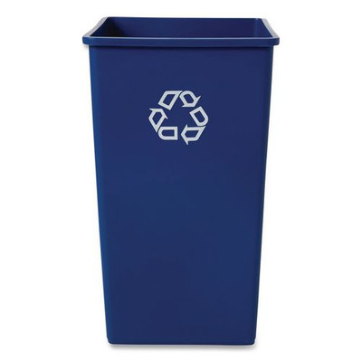 Recycling Container, Square, Plastic, 50 Gal, Blue