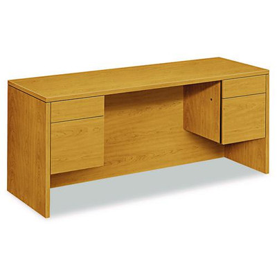 10500 Series Kneespace Credenza With 3/4-height Pedestals, 60w X 24d, Harvest