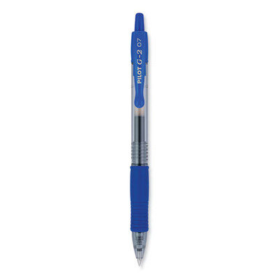 G2 Premium Gel Pen, Retractable, Fine 0.7 Mm, Blue Ink, Smoke Barrel, 2/pack