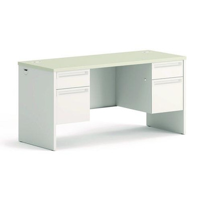 38000 Series Kneespace Credenza, 60w X 24d X 29.5h, Silver Mesh/light Gray