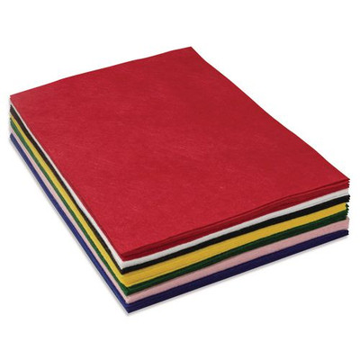 One Pound Felt Sheet Pack, Rectangular, 9 X 12, Assorted Colors, 30/pack
