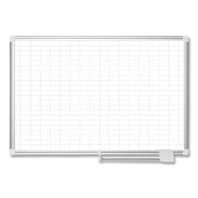Grid Planning Board, 1 X 2 Grid, 72 X 48, White/silver