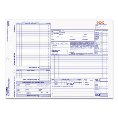 Four-part Auto Repair Form, Four-part Carbonless, 11 X 8.5, 1/page, 50 Forms Four-part Auto Repair Form, Four-part Carbonless, 11 X 8.5, 1/page, 50 Forms