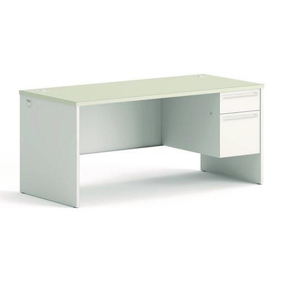38000 Series Right Pedestal Desk, 66" X 30" X 30", Light Gray/silver