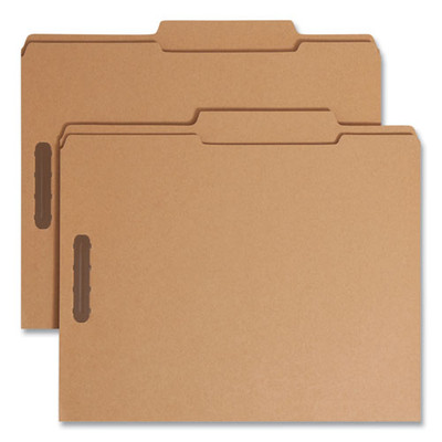 Top Tab Fastener Folders, Guide-height 2/5-cut Tabs: Right Of Center, 2 Fasteners, Letter Size, 11-pt Kraft Exterior, 50/box