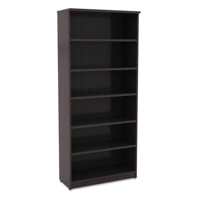 Alera Valencia Series Bookcase, Six-shelf, 31.75w X 14d X 80.25h, Espresso Alera Valencia Series Bookcase, Six-shelf, 31.75w X 14d X 80.25h, Espresso