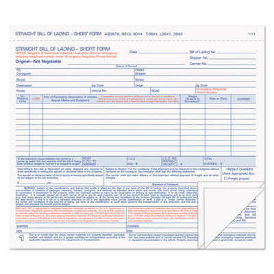 Hazardous Material Short Form, Three-part Carbonless, 7 X 8.5, 1/page, 50 Forms Hazardous Material Short Form, Three-part Carbonless, 7 X 8.5, 1/page, 50 Forms