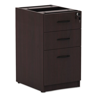 Alera Valencia Series Full Pedestal File, Left/right, 3-drawers: Box/box/file, Legal/letter, Mahogany, 15.63" X 20.5" X 28.5" Alera Valencia Series Full Pedestal File, Left/right, 3-drawers: Box/box/file, Legal/letter, Mahogany, 15.63" X 20.5" X 28.5"