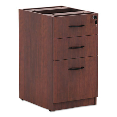 Alera Valencia Series Full Pedestal File, Left/right, 3-drawers: Box/box/file, Legal/letter, Cherry, 15.63" X 20.5" X 28.5" Alera Valencia Series Full Pedestal File, Left/right, 3-drawers: Box/box/file, Legal/letter, Cherry, 15.63" X 20.5" X 28.5"