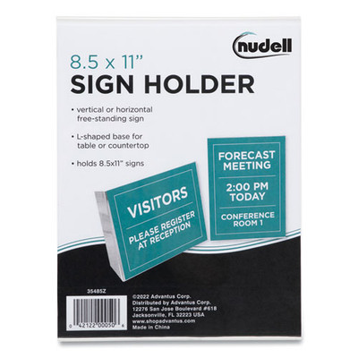 Clear Plastic Sign Holder, Stand-up, Slanted, 8 1/2 X 11