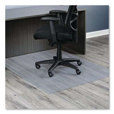 All Day Use Non-studded Chair Mat For Hard Floors, 46 X 60, Rectangular, Clear