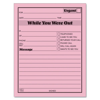 While You Were Out, One-sided, 4.25 X 5.5, 1/page, 50 Forms/pad, Dozen While You Were Out, One-sided, 4.25 X 5.5, 1/page, 50 Forms/pad, Dozen
