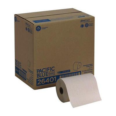 Pacific Blue Basic Nonperforated Paper Towels, 7.88 X 350 Ft, Brown, 12 Rolls/carton