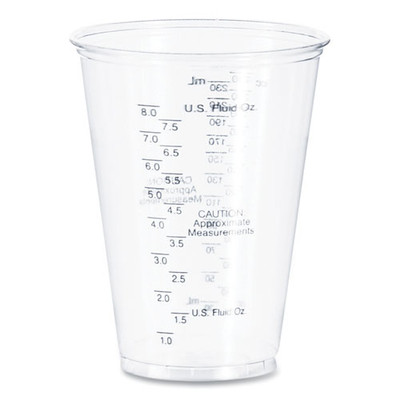 Plastic Medical And Dental Cups, 10 Oz, Clear, Graduated, 50/bag, 20 Bags/carton