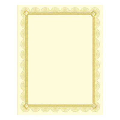 Premium Certificates, 8.5 X 11, Ivory/gold With Spiro Gold Foil Border,15/pack Premium Certificates, 8.5 X 11, Ivory/gold With Spiro Gold Foil Border,15/pack