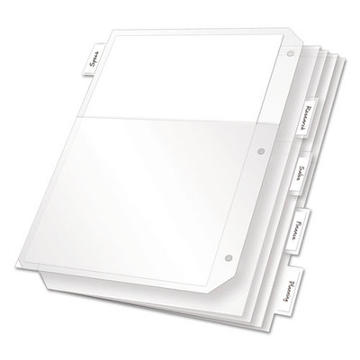 Poly Ring Binder Pockets, 11 X 8.5, Clear, 5/pack