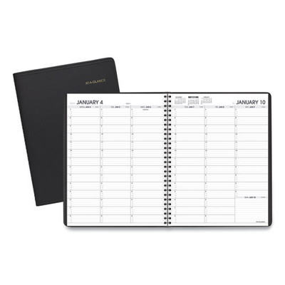 Weekly Appointment Book, 11 X 8.25, Black Cover, 13-month (jan To Jan): 2022 To 2023