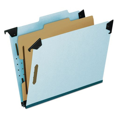 Hanging Classification Folders With Dividers, Letter Size, 1 Divider, 2/5-cut Tab, Blue
