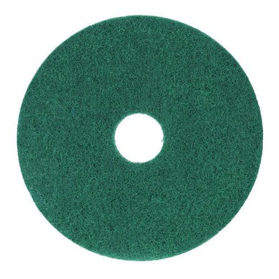 Heavy-duty Scrubbing Floor Pads, 13" Diameter, Green, 5/carton