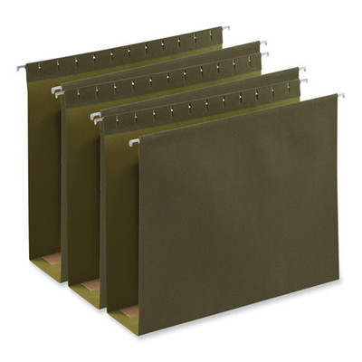 Box Bottom Hanging File Folders, Letter Size, 1/5-cut Tab, Standard Green, 25/box - VISUNV14143