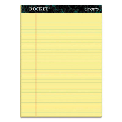 Docket Ruled Perforated Pads, Wide/legal Rule, 50 Canary-yellow 8.5 X 11.75 Sheets, 12/pack Docket Ruled Perforated Pads, Wide/legal Rule, 50 Canary-yellow 8.5 X 11.75 Sheets, 12/pack