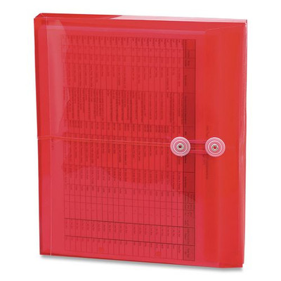 Poly Interoffice Envelopes, Side Load (horizontal), String And Button Closure, 9.75 X 11.63, Transparent Red, 5/pack