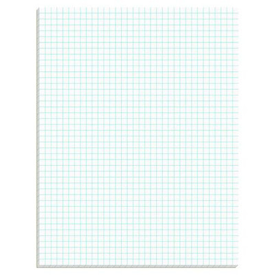 Quadrille Pads, Quadrille Rule (4 Sq/in), 50 White (standard 15 Lb) 8.5 X 11 Sheets