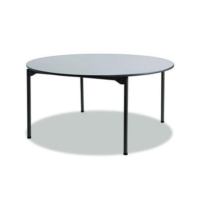 Maxx Legroom Wood Folding Table, Round Top, 60" Dia X 29.5"h, Gray/charcoal