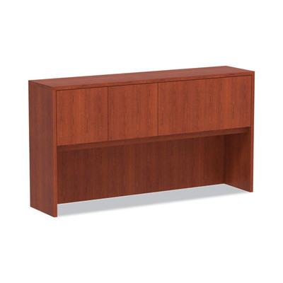Alera Valencia Series Hutch With Doors, 64.75w X 15d X 35.38h, Medium Cherry