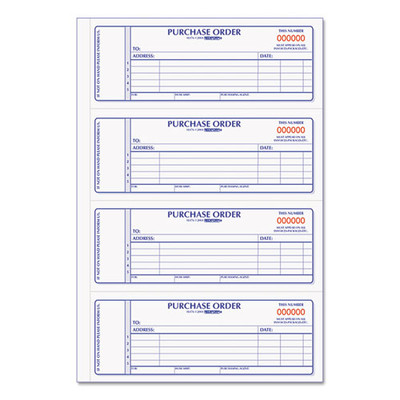 Purchase Order Book, Two-part Carbonless, 7 X 2.75, 4/page, 400 Forms Purchase Order Book, Two-part Carbonless, 7 X 2.75, 4/page, 400 Forms