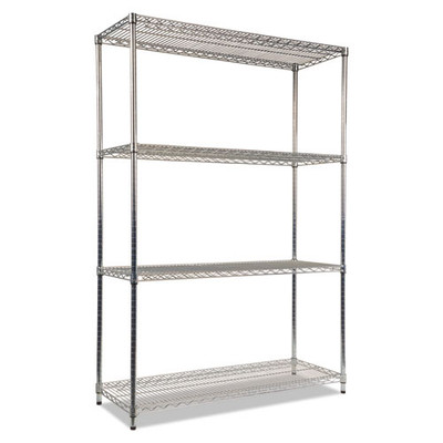 Nsf Certified Industrial 4-shelf Wire Shelving Kit, 48w X 18d X 72h, Silver Nsf Certified Industrial 4-shelf Wire Shelving Kit, 48w X 18d X 72h, Silver