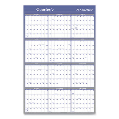 Vertical/horizontal Erasable Quarterly/monthly Wall Planner, 24 X 36, White/blue Sheets, 12-month (jan To Dec): 2022 Vertical/horizontal Erasable Quarterly/monthly Wall Planner, 24 X 36, White/blue Sheets, 12-month (jan To Dec): 2022