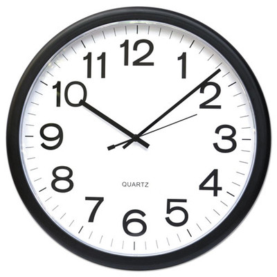 Round Wall Clock, 13.5" Overall Diameter, Black Case, 1 Aa (sold Separately) Round Wall Clock, 13.5" Overall Diameter, Black Case, 1 Aa (sold Separately)