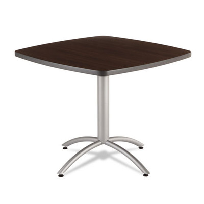 Cafeworks Table, Cafe-height, Square Top, 36 X 36 X 30, Walnut/silver