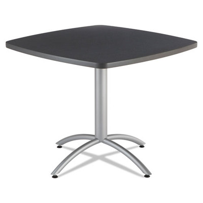 Cafeworks Table, Cafe-height, Square Top, 36 X 36 X 30, Graphite Granite/silver