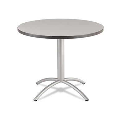 Cafeworks Table, Cafe-height, Round Top, 36" Dia X 30"h, Gray/silver