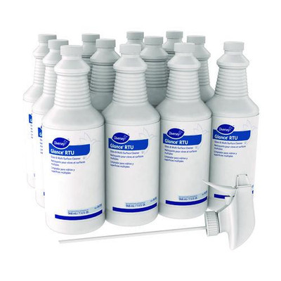 Glance Glass And Multi-surface Cleaner, Original, 32 Oz Spray Bottle, 12/carton